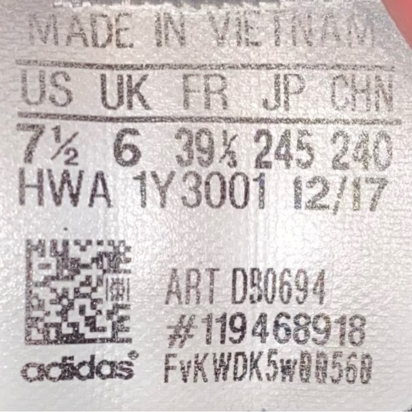 7.5 black adidas Cloudfoam - Picture 4 of 4